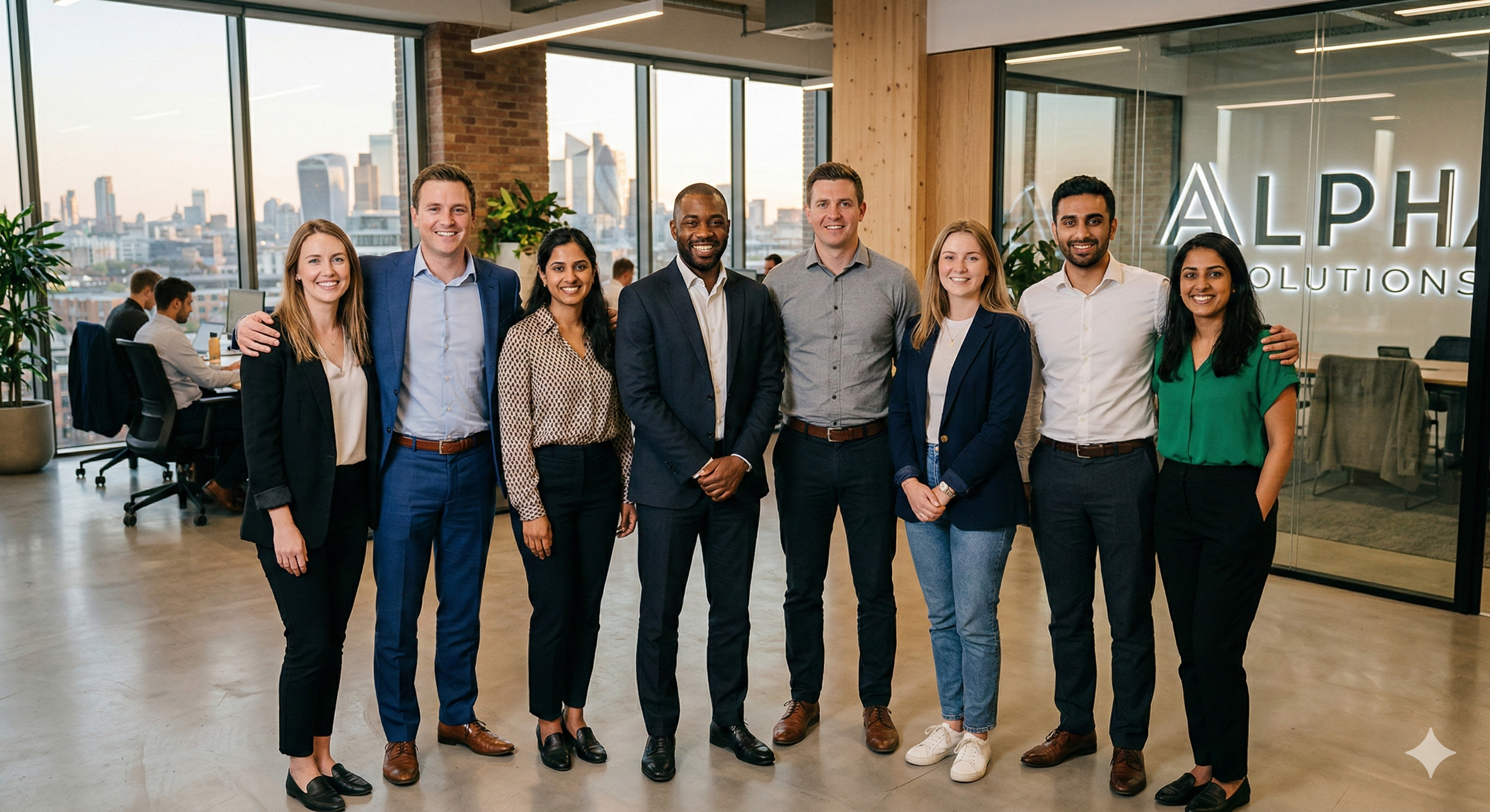 Links team standing together